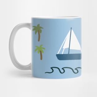 Summer yacht doodle Mug